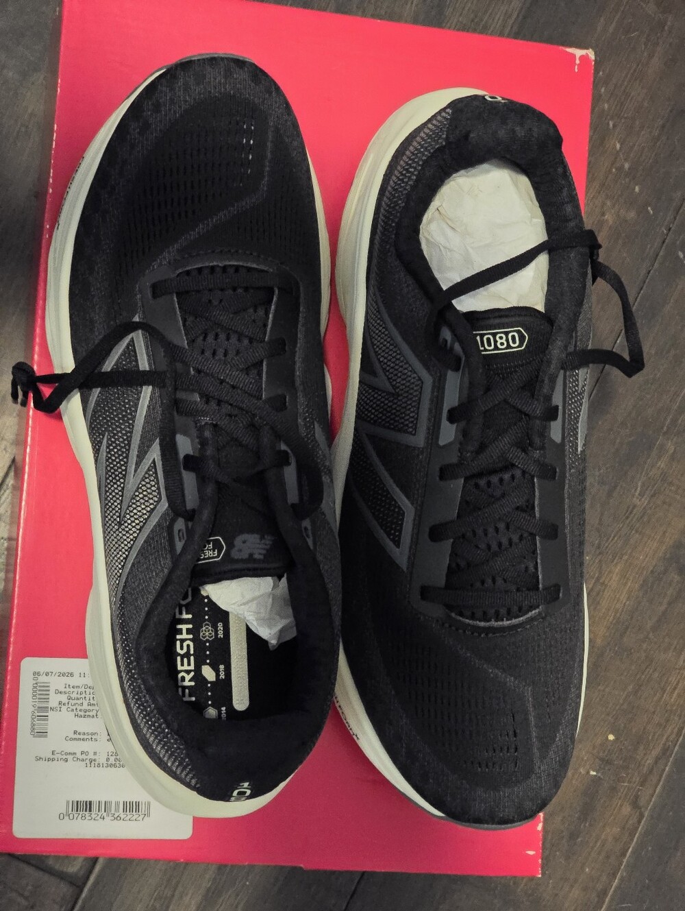 New Balance Fresh Foam X 1080v14 Men's Running Shoes Black/Grey Size 11 D